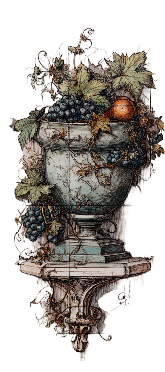 Medieval Fruit Bowl Vinyl Car Decal Sticker – Waterproof & UV-Resistant 5.493333333333333"