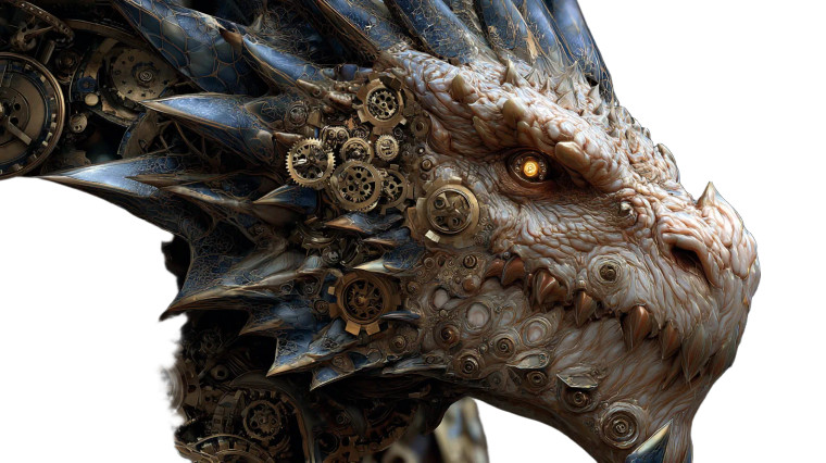 Biomechanical Dragon-Humanoid Vinyl Car Decal Sticker – Waterproof & UV-Resistant 5.4