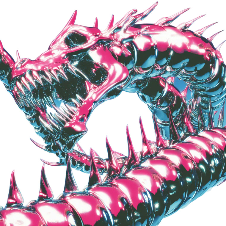 Chrome Serpentine Creature Vinyl Car Decal Sticker – Waterproof & UV-Resistant 6.826666666666667"