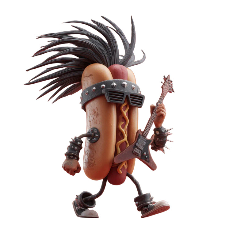 Metalhead Hotdog Vinyl Car Decal Sticker – Waterproof & UV-Resistant 3.4133333333333336"