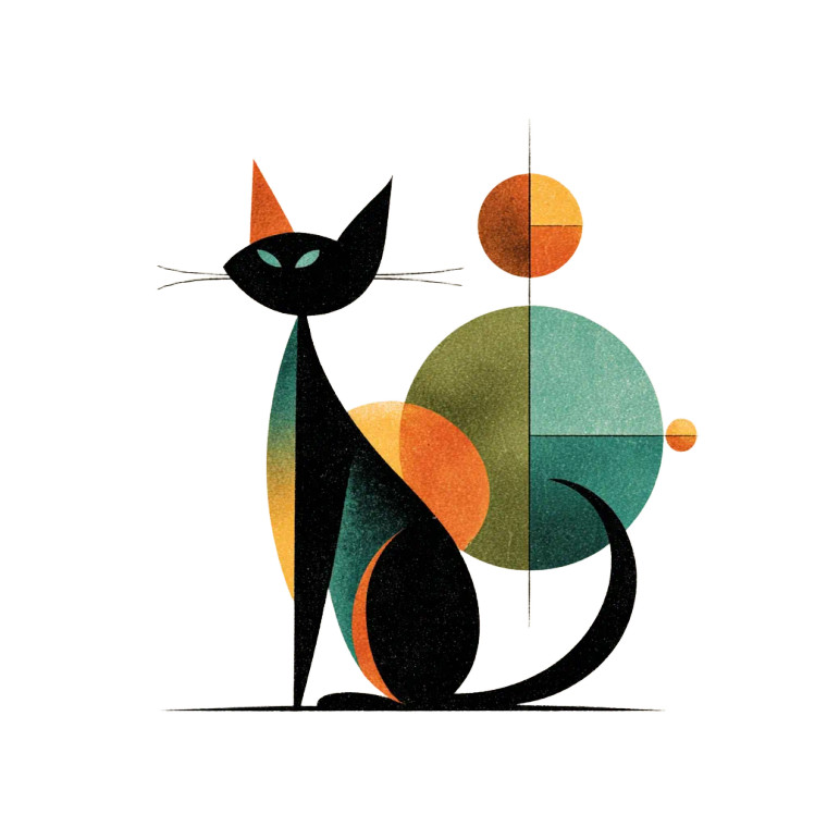 Geometric Cat Logo V2 Vinyl Car Decal Sticker – Waterproof & UV-Resistant 6.826666666666667"