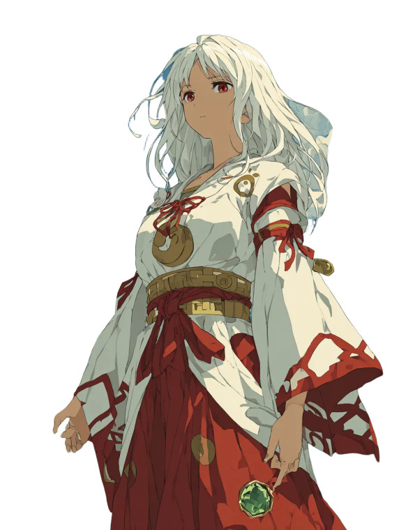 Sacred Shrine Maiden Vinyl Car Decal Sticker – Waterproof & UV-Resistant 8.213333333333333"