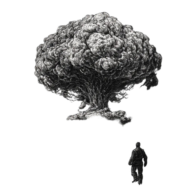 Melting Lone Man Vinyl Car Decal Sticker – Waterproof & UV-Resistant 3.4133333333333336"