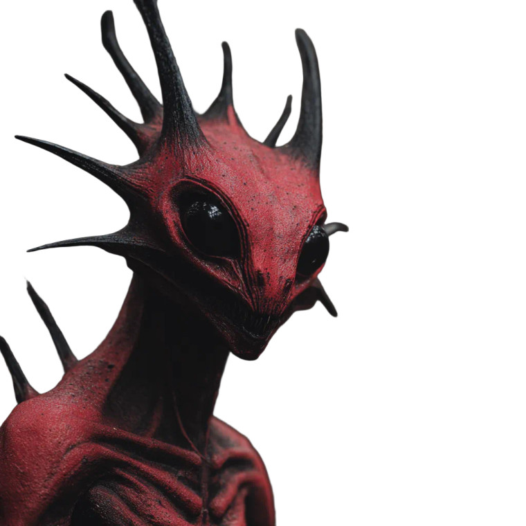 Red Humanoid Demon Vinyl Car Decal Sticker – Waterproof & UV-Resistant 3.4133333333333336"