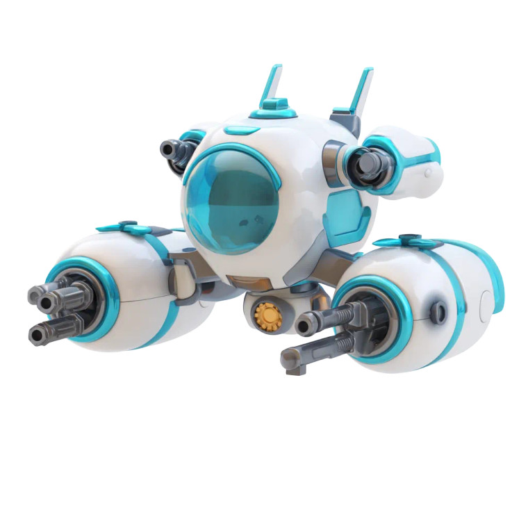 Cute Armed Drone Vinyl Car Decal Sticker – Waterproof & UV-Resistant 6.826666666666667"