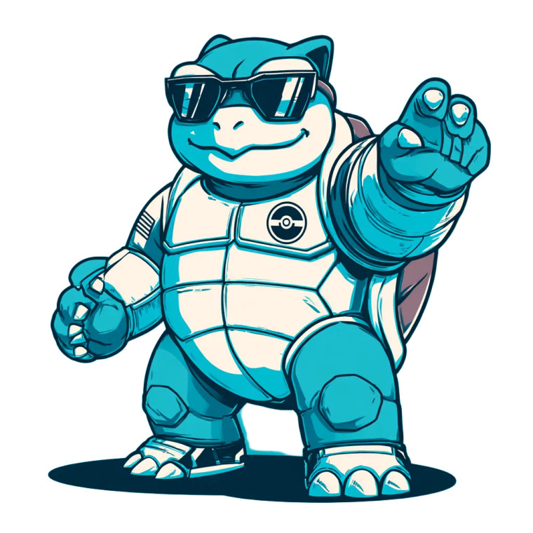 Blastoise Sunglasses Vinyl Car Decal Sticker – Waterproof & UV-Resistant 6.826666666666667"