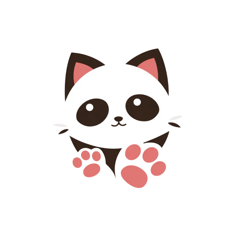 Panda Cat Logo Vinyl Car Decal Sticker – Waterproof & UV-Resistant 6.826666666666667"