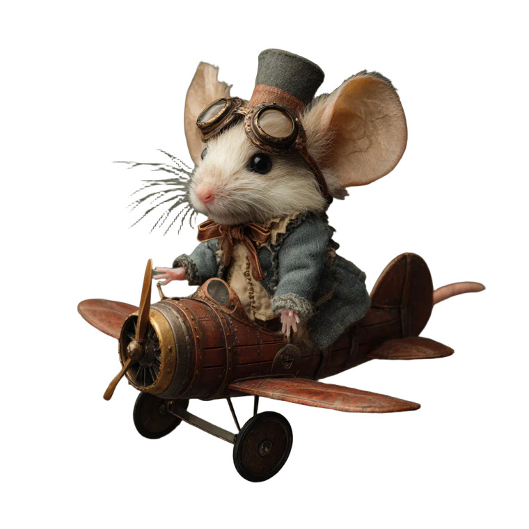 Steampunk Flying Mouse Vinyl Car Decal Sticker – Waterproof & UV-Resistant 6.826666666666667"