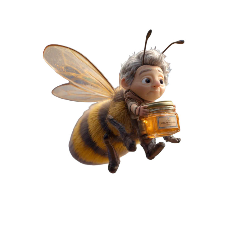 Whimsical Bee Man Vinyl Car Decal Sticker – Waterproof & UV-Resistant 3.4133333333333336"