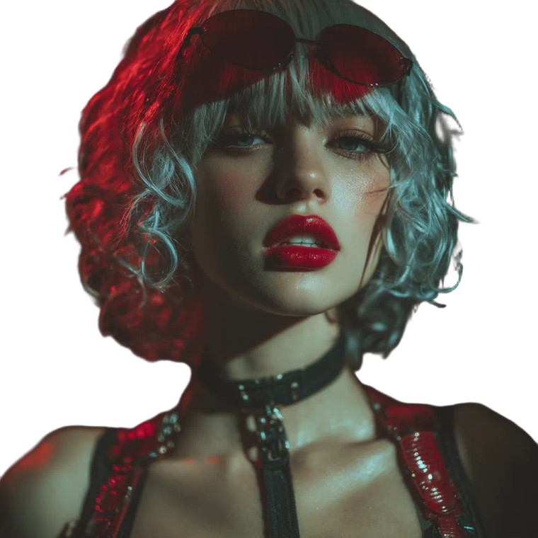 Cyberpunk Trans Woman Vinyl Car Decal Sticker – Waterproof & UV-Resistant 3.4133333333333336"