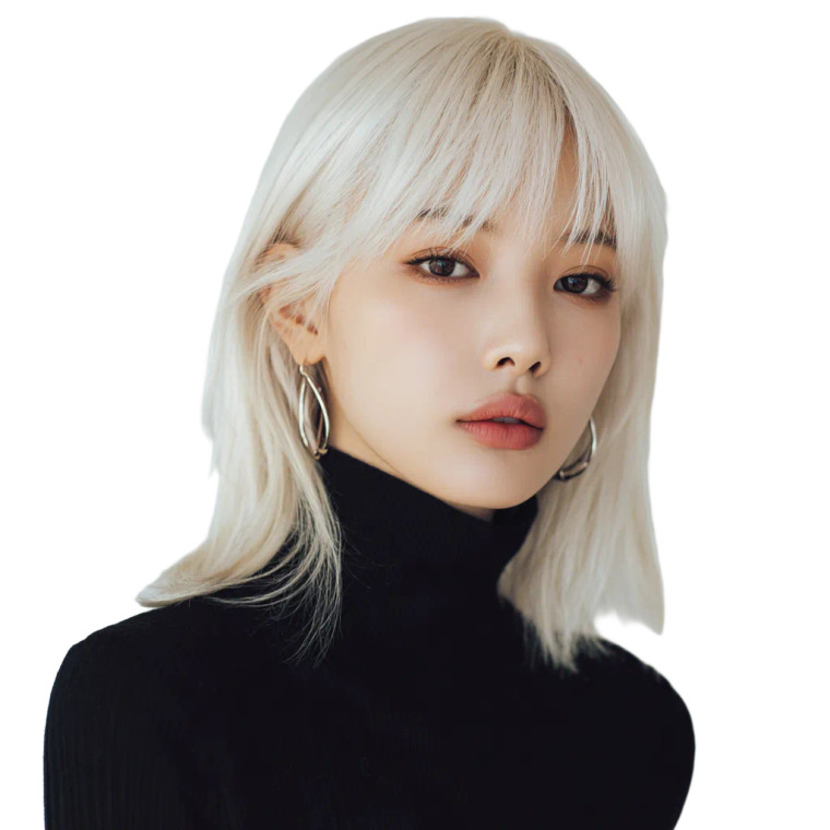 Blonde Korean Model Vinyl Car Decal Sticker – Waterproof & UV-Resistant 3.4133333333333336"