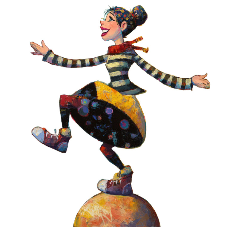Whimsical Balancing Act Vinyl Car Decal Sticker – Waterproof & UV-Resistant 