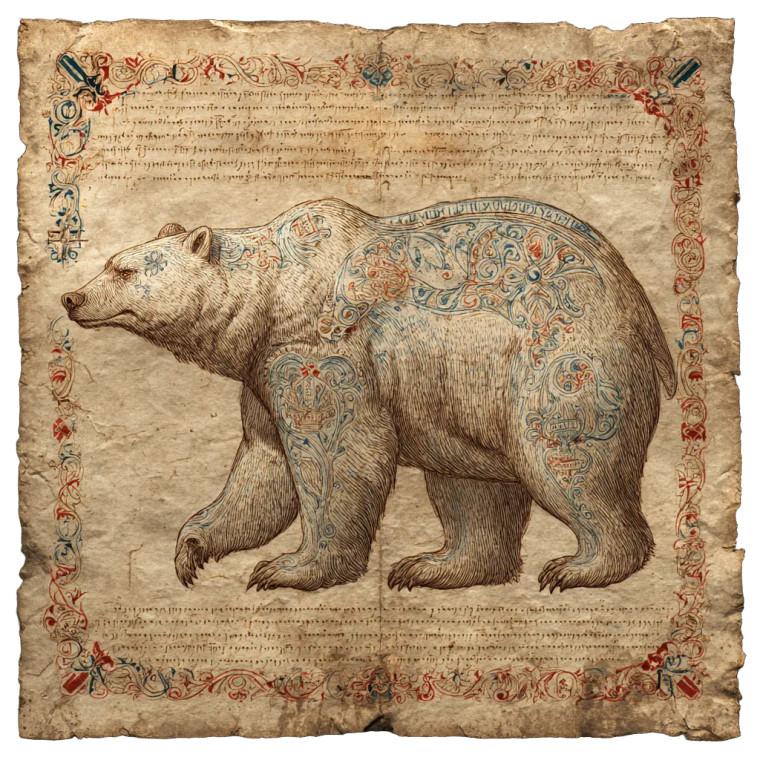 Medieval Bear Art Vinyl Car Decal Sticker – Waterproof & UV-Resistant 3.4133333333333336"