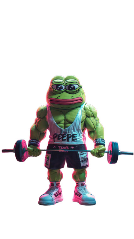 Muscular Pepe Mascot Vinyl Car Decal Sticker – Waterproof & UV-Resistant 9.706666666666667"