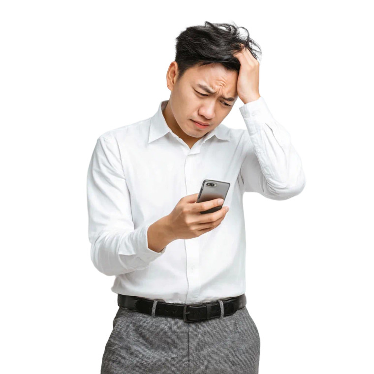 Stressed Young Man V4 Vinyl Car Decal Sticker – Waterproof & UV-Resistant 6.826666666666667"