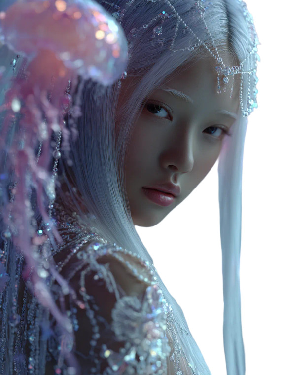 Jellyfish Princess Vinyl Car Decal Sticker – Waterproof & UV-Resistant 4.1066666666666665"