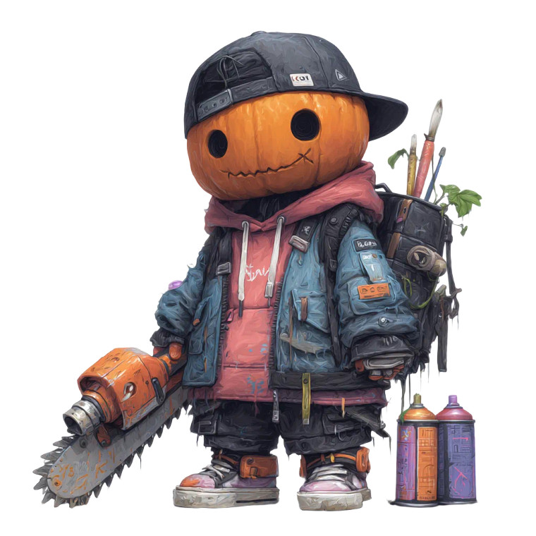 Pumpkin Head Kid Vinyl Car Decal Sticker – Waterproof & UV-Resistant 3.4133333333333336"