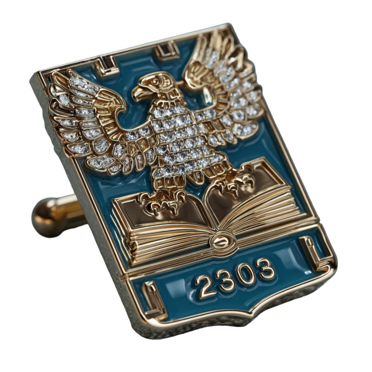 Gold Eagle Badge Vinyl Car Decal Sticker – Waterproof & UV-Resistant 3.4133333333333336"