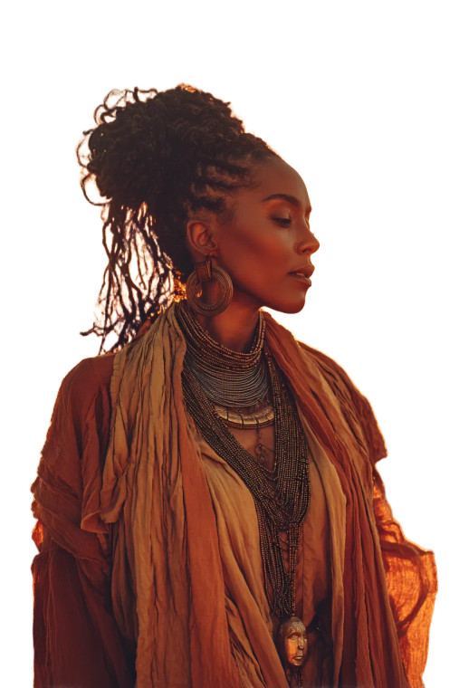 Graceful Afrocentric Portrait Vinyl Car Decal Sticker – Waterproof & UV-Resistant 8.96"