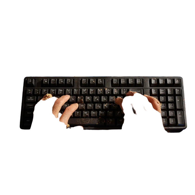 Typing Man Vinyl Car Decal Sticker – Waterproof & UV-Resistant 3.4133333333333336"