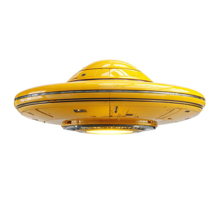 Yellow Ufo Vinyl Car Decal Sticker – Waterproof & UV-Resistant 6.826666666666667"
