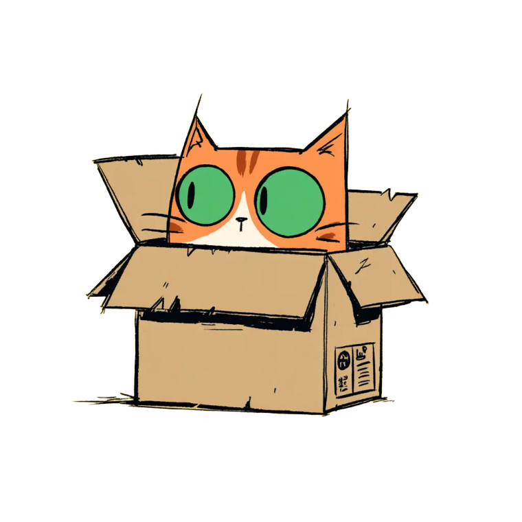 Cute Cat In Box Vinyl Car Decal Sticker – Waterproof & UV-Resistant 3.4133333333333336"