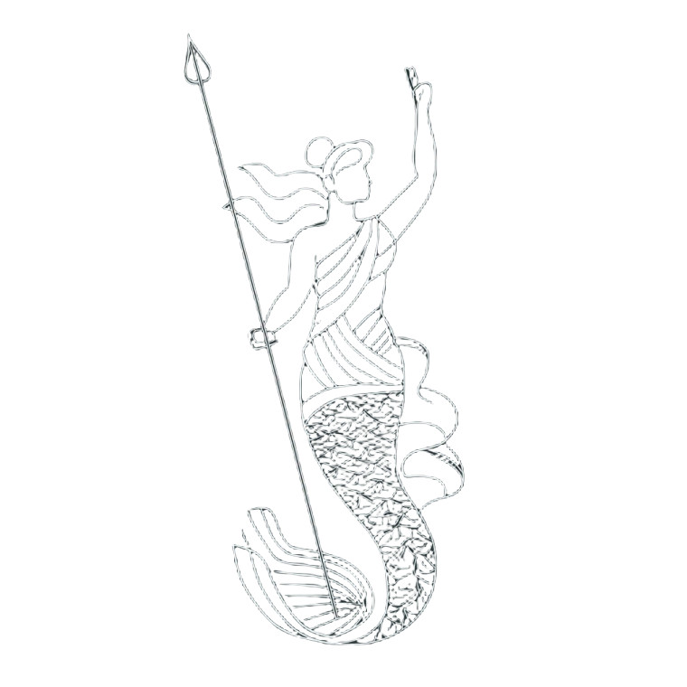 Rebellious Mermaid Logo Vinyl Car Decal Sticker – Waterproof & UV-Resistant 3.4133333333333336"