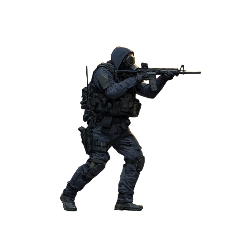 Tactical Trooper Vinyl Car Decal Sticker – Waterproof & UV-Resistant 3.4133333333333336"
