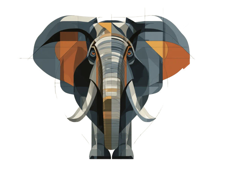 Geometric Elephant Vinyl Car Decal Sticker – Waterproof & UV-Resistant 6.1866666666666665"