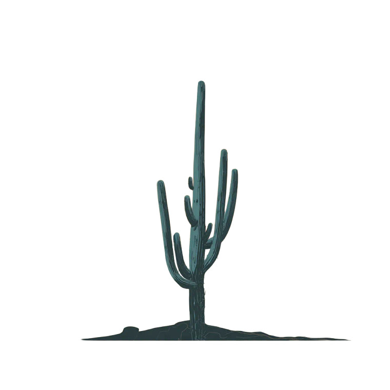 Saguaro Cactus V2 Vinyl Car Decal Sticker – Waterproof & UV-Resistant 6.826666666666667"