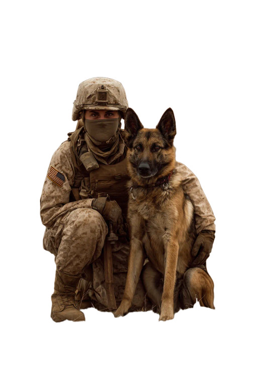 Marine With Dog Vinyl Car Decal Sticker – Waterproof & UV-Resistant 8.96"