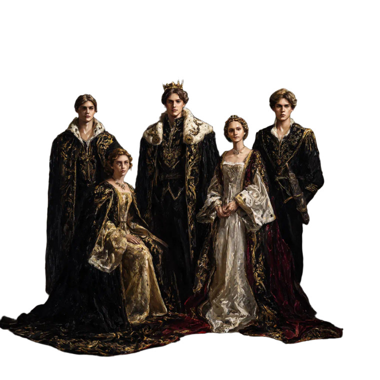 Renaissance Royal Family Vinyl Car Decal Sticker – Waterproof & UV-Resistant 3.4133333333333336"