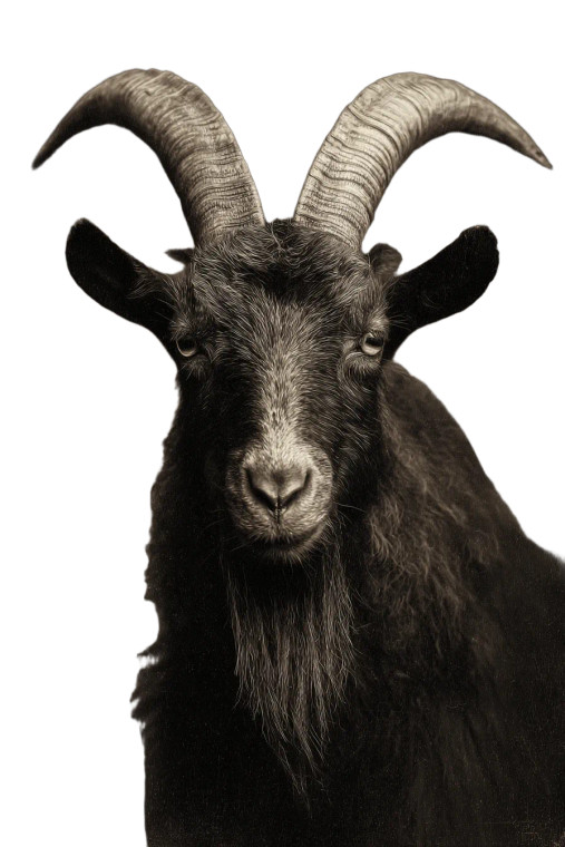 Black Goat Portrait Vinyl Car Decal Sticker – Waterproof & UV-Resistant 8.96"