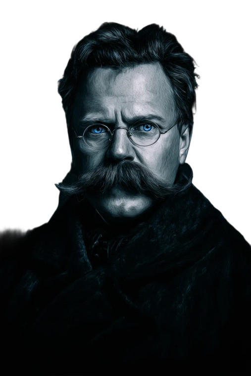 Nietzsche Portrait V2 Vinyl Car Decal Sticker – Waterproof & UV-Resistant 8.96"