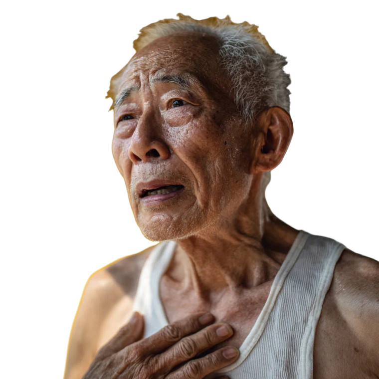 Distressed Elderly Man V5 Vinyl Car Decal Sticker – Waterproof & UV-Resistant 3.4133333333333336"