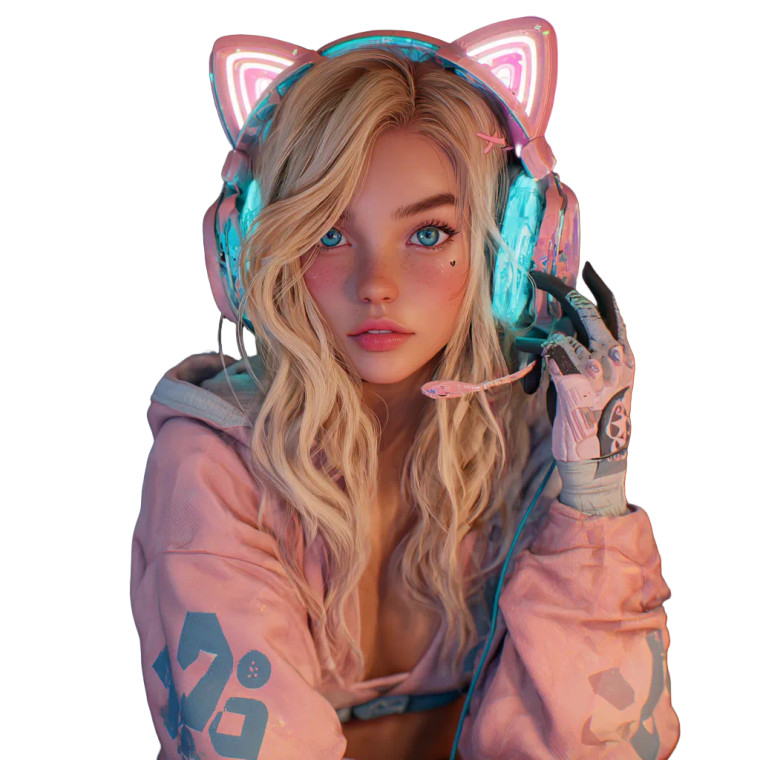 Gamer Girl Avatar V2 Vinyl Car Decal Sticker – Waterproof & UV-Resistant 6.826666666666667"