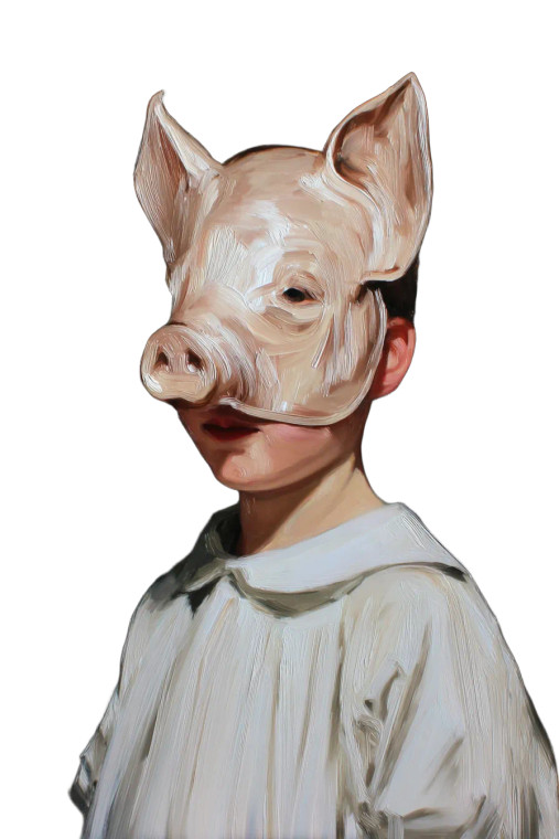 Pink Pig Mask Vinyl Car Decal Sticker – Waterproof & UV-Resistant 4.4