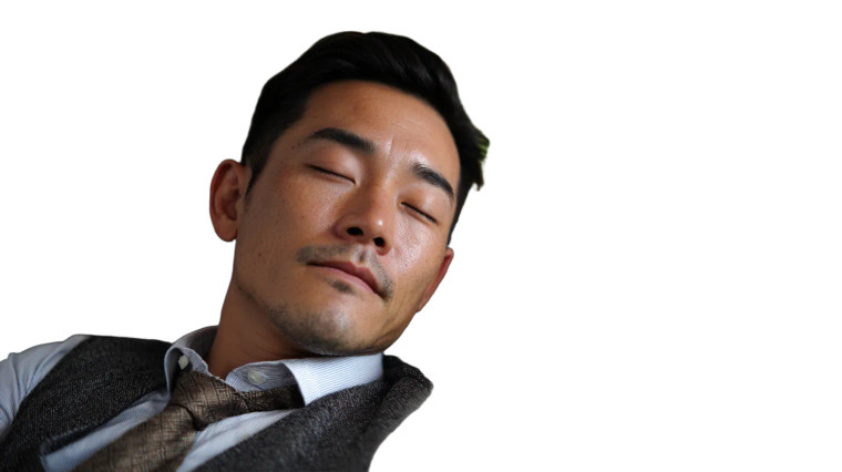 Asian Man Resting Vinyl Car Decal Sticker – Waterproof & UV-Resistant 5.4