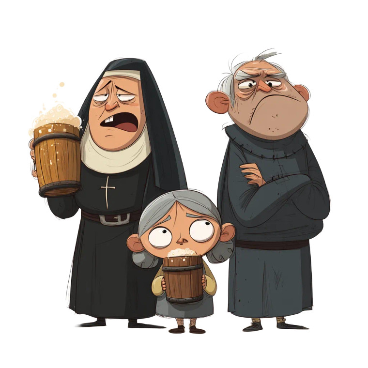 Medieval Drinking Trio Vinyl Car Decal Sticker – Waterproof & UV-Resistant 3.4133333333333336"