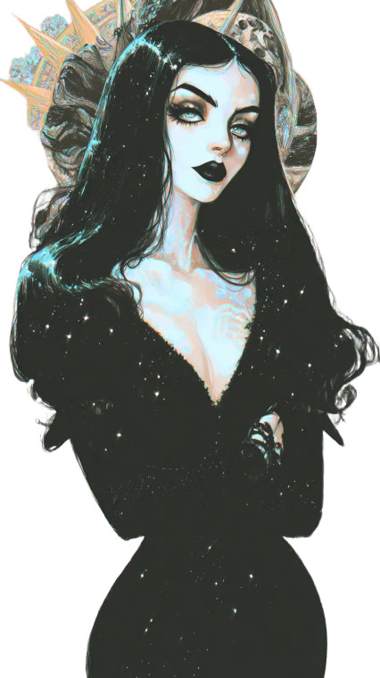 Gothic Morticia Addams Vinyl Car Decal Sticker – Waterproof & UV-Resistant 9.706666666666667"