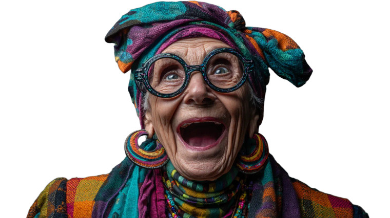 Colorful Elderly Portrait Vinyl Car Decal Sticker – Waterproof & UV-Resistant 2.72"