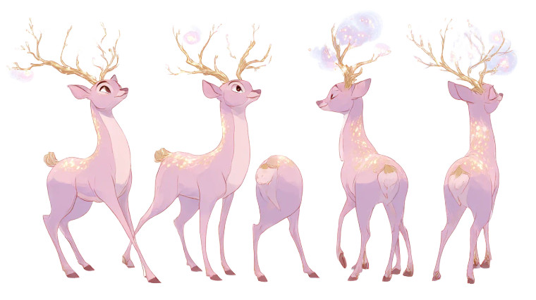 Pink Golden Deer Vinyl Car Decal Sticker – Waterproof & UV-Resistant 5.4