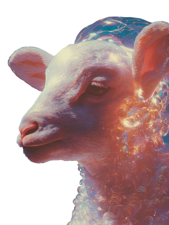 Holographic Lamb Vinyl Car Decal Sticker – Waterproof & UV-Resistant 8.213333333333333"