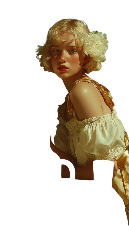 Blonde Girl With Peonies V2 Vinyl Car Decal Sticker – Waterproof & UV-Resistant 4.8533333333333335"