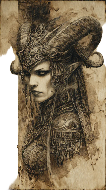 Gothic Vampiric Demoness Vinyl Car Decal Sticker – Waterproof & UV-Resistant 4.8533333333333335"