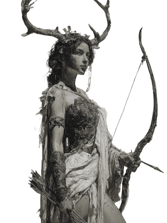 Artemis Warrior Goddess Vinyl Car Decal Sticker – Waterproof & UV-Resistant 8.213333333333333"