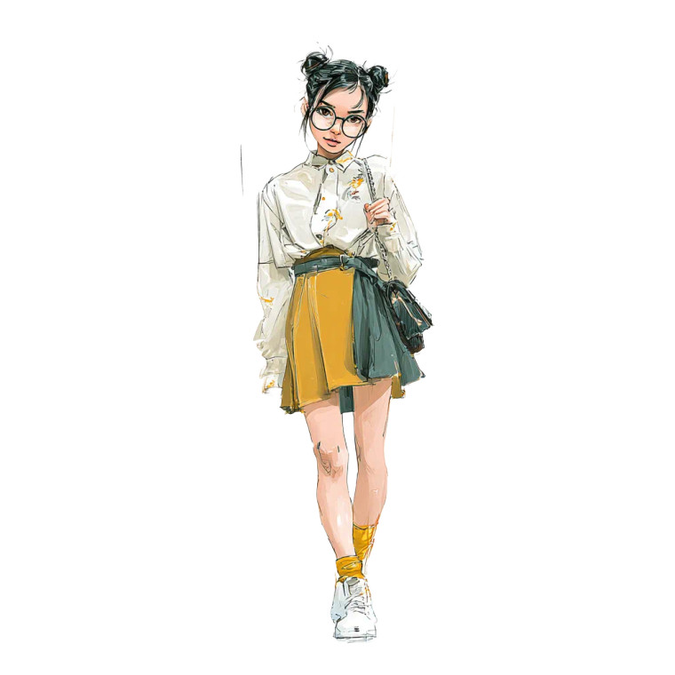 Modern Chinese Girl V4 Vinyl Car Decal Sticker – Waterproof & UV-Resistant 3.4133333333333336"