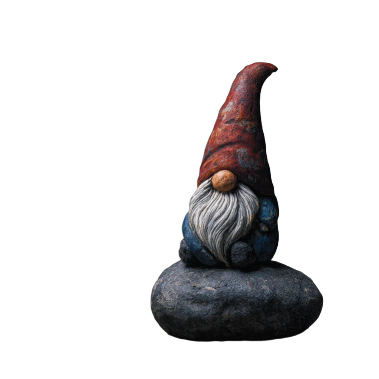 Painted Stone Gnome Vinyl Car Decal Sticker – Waterproof & UV-Resistant 3.4133333333333336"