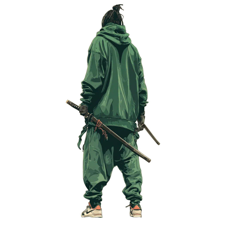 Hooded Samurai Sketch Vinyl Car Decal Sticker – Waterproof & UV-Resistant 3.4133333333333336"
