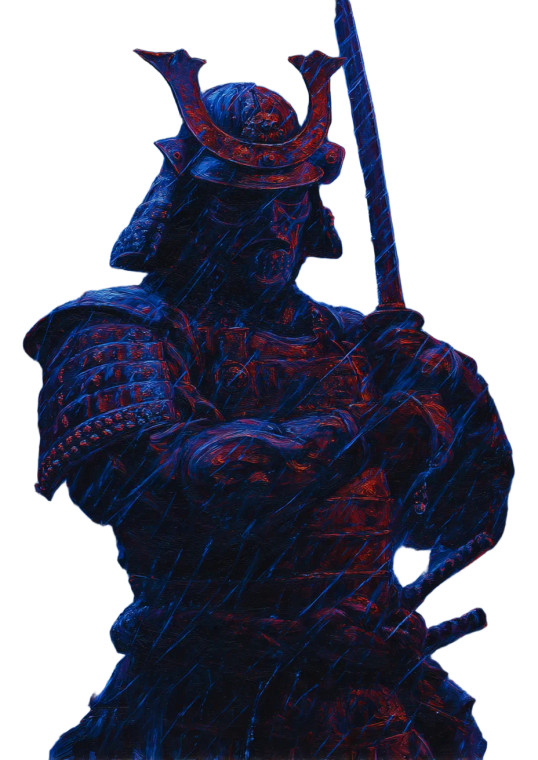 Neon Samurai Warrior V2 Vinyl Car Decal Sticker – Waterproof & UV-Resistant 8.746666666666666"